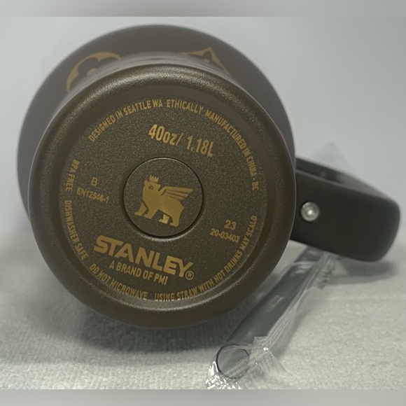 Stanley 40 oz tumbler with a brown and gold pattern. - Picture 4 of 4